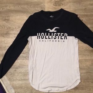 Long sleeve HOLLISTER t-shirt Navy blue && white